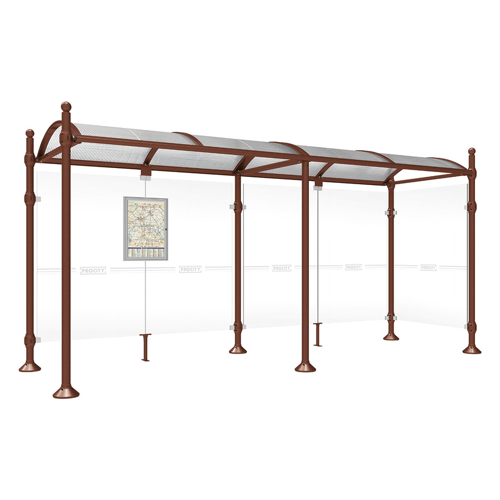 Station bus Province Boule Aspect Corten - 5000 mm - un bardage latéral - PROCITY - 529305.S025