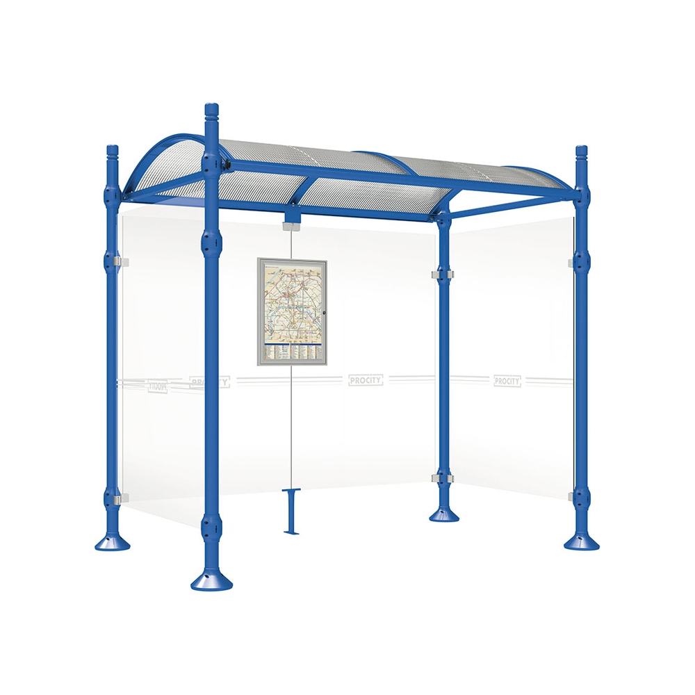 Station bus Province City RAL5010 - 2500 mm - deux bardages latéraux - PROCITY - 529310.5010