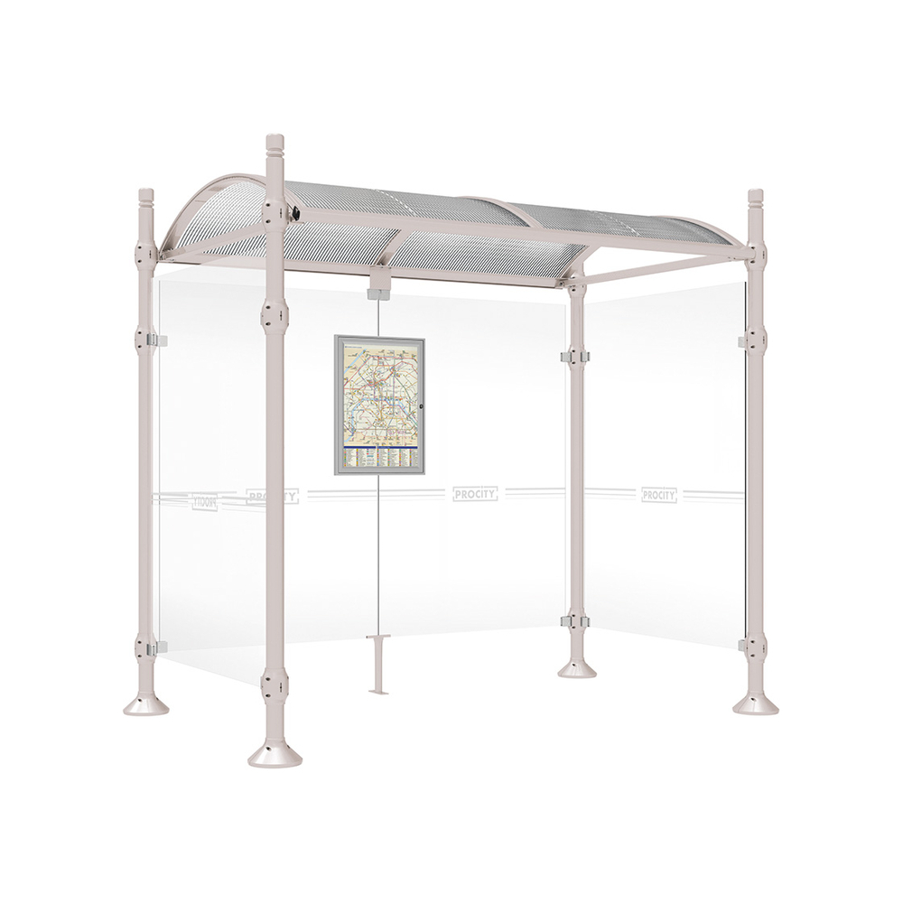 Station bus Province City RAL7044 - 2500 mm - deux bardages latéraux - PROCITY - 529310.7044