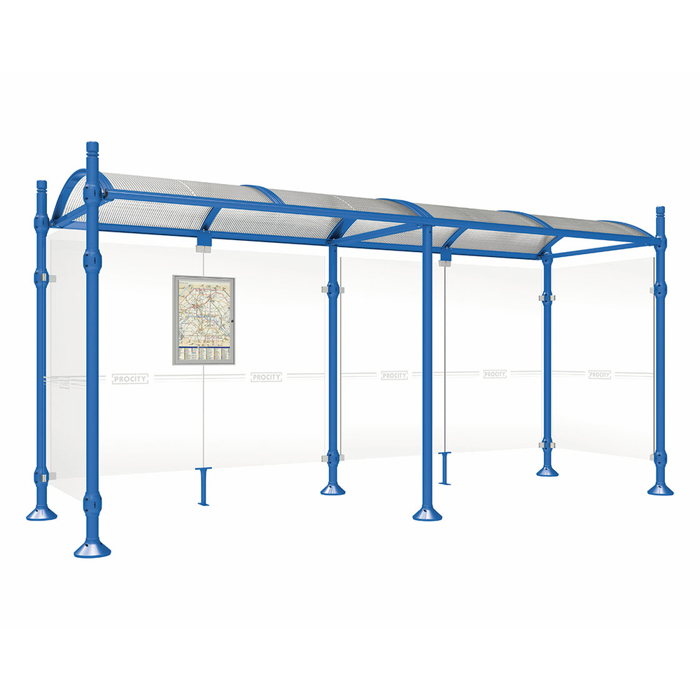 Station bus Province City RAL5010 - 5000 mm - deux bardages latéraux - PROCITY - 529311.5010