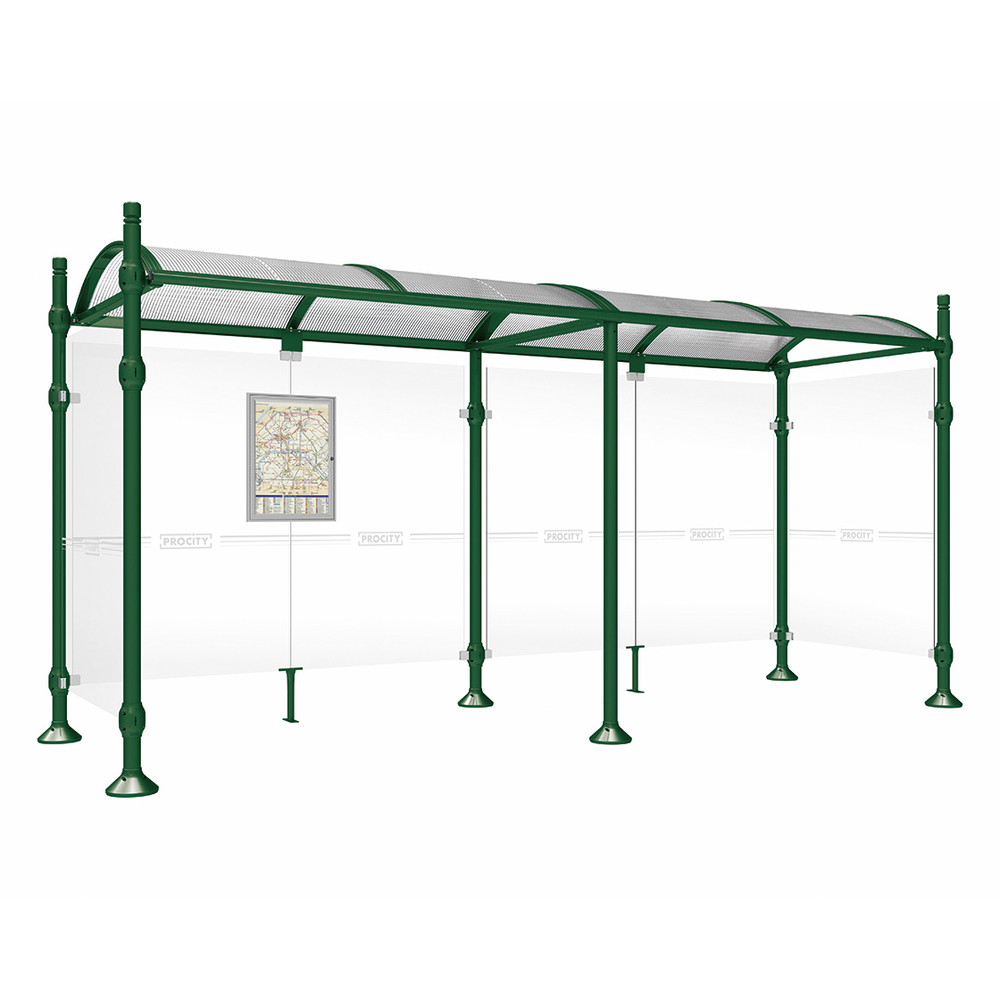 Station bus Province City RAL6005 - 5000 mm - deux bardages latéraux - PROCITY - 529311.6005