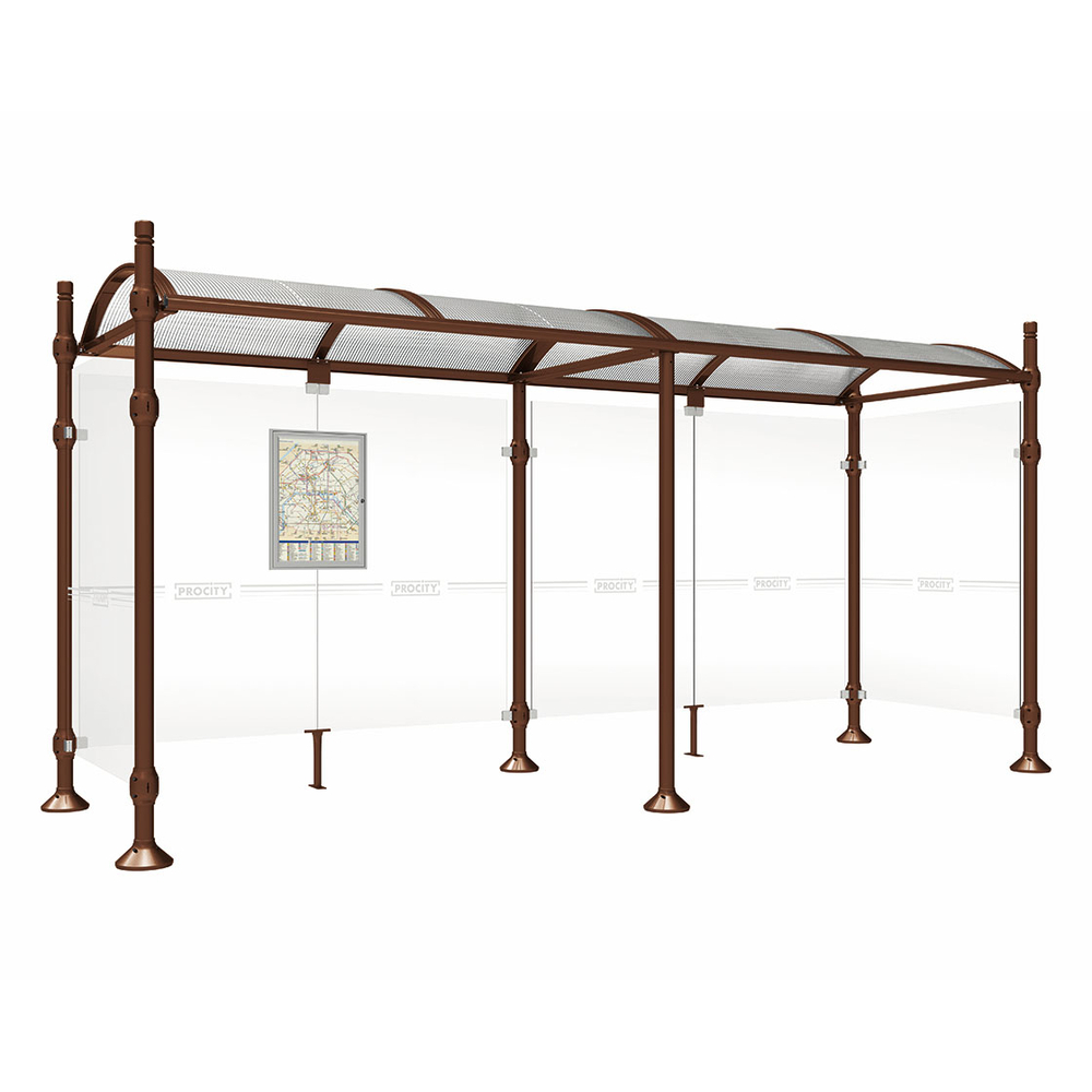 Station bus Province City RAL8017 - 5000 mm - deux bardages latéraux - PROCITY - 529311.8017