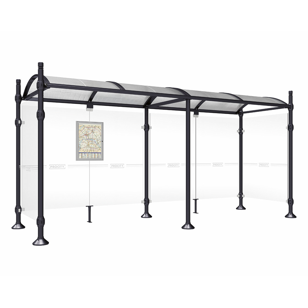 Station bus Province City RAL9005 - 5000 mm - deux bardages latéraux - PROCITY - 529311.9005