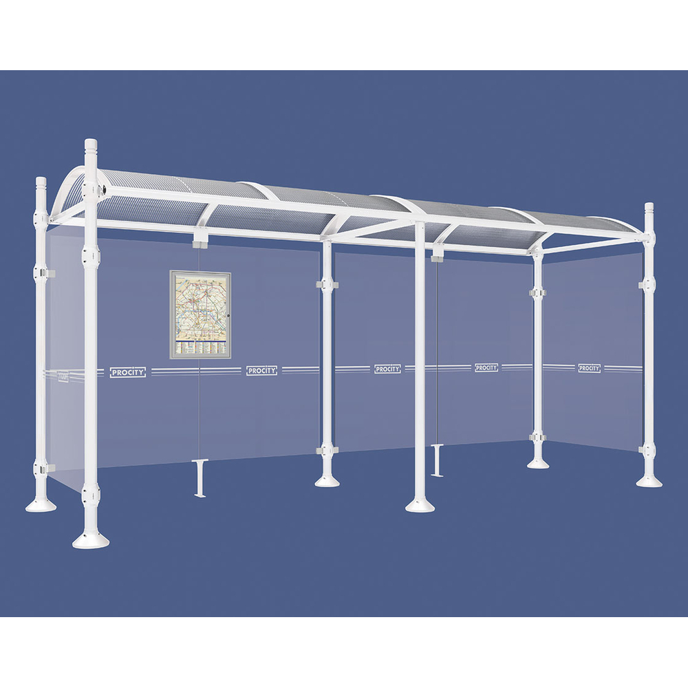 Station bus Province City RAL9010 - 5000 mm - deux bardages latéraux - PROCITY - 529311.9010