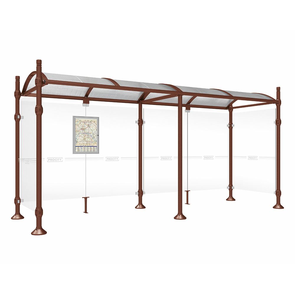 Station bus Province City Aspect Corten - 5000 mm - deux bardages latéraux - PROCITY - 529311.S025