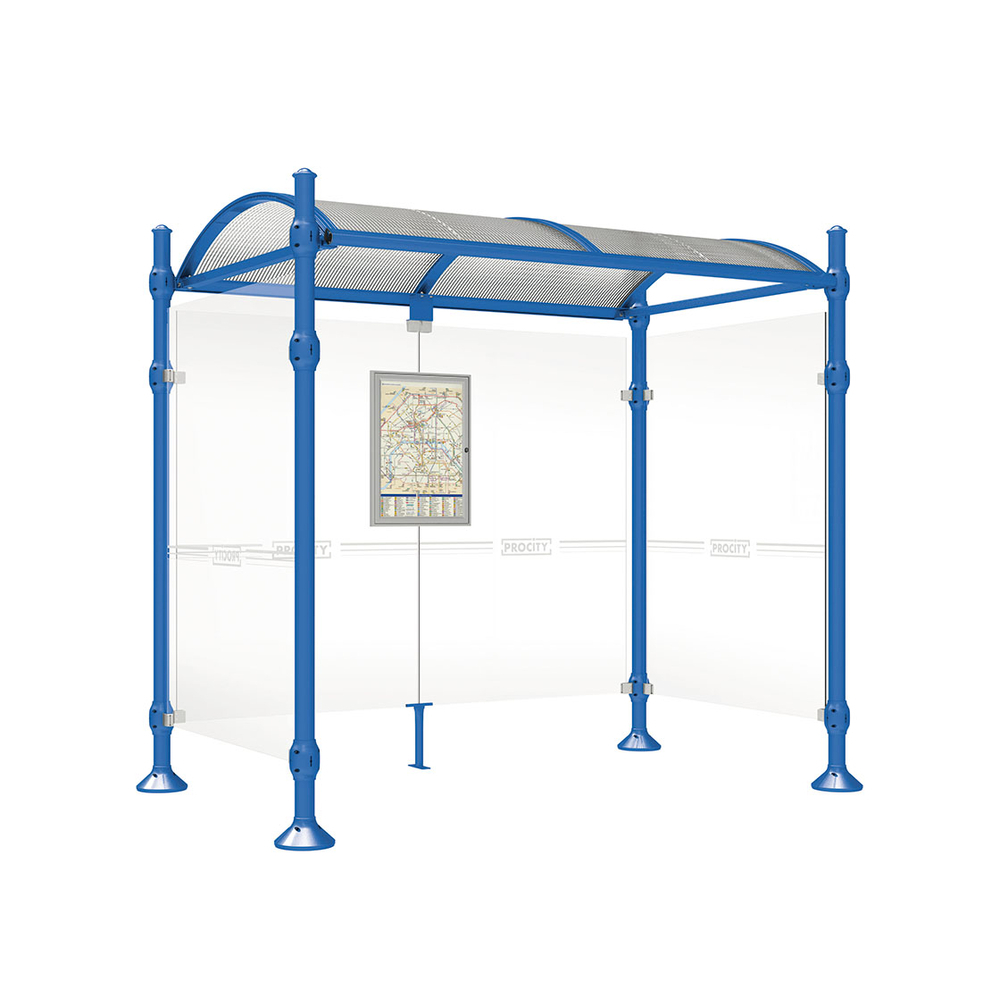 Station bus Province Agora RAL5010 - 2500 mm - deux bardages latéraux - PROCITY - 529312.5010