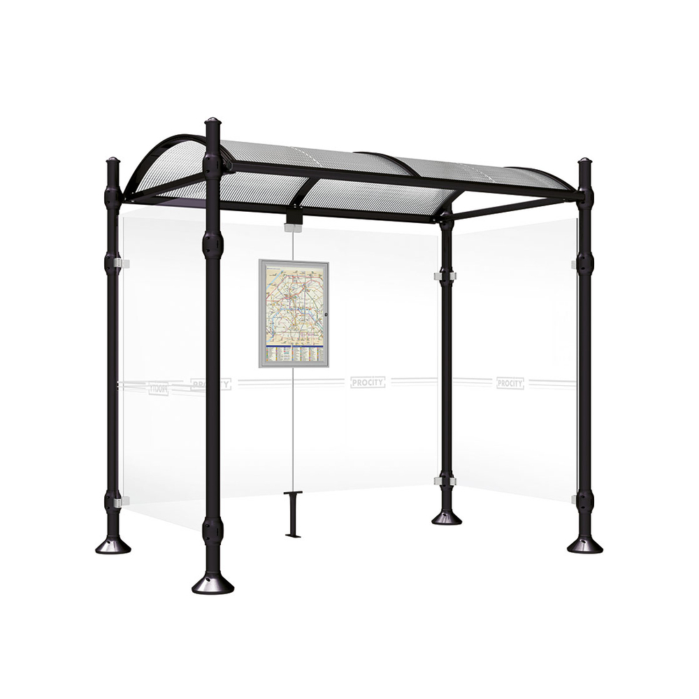 Station bus Province Agora RAL9005 - 2500 mm - deux bardages latéraux - PROCITY - 529312.9005