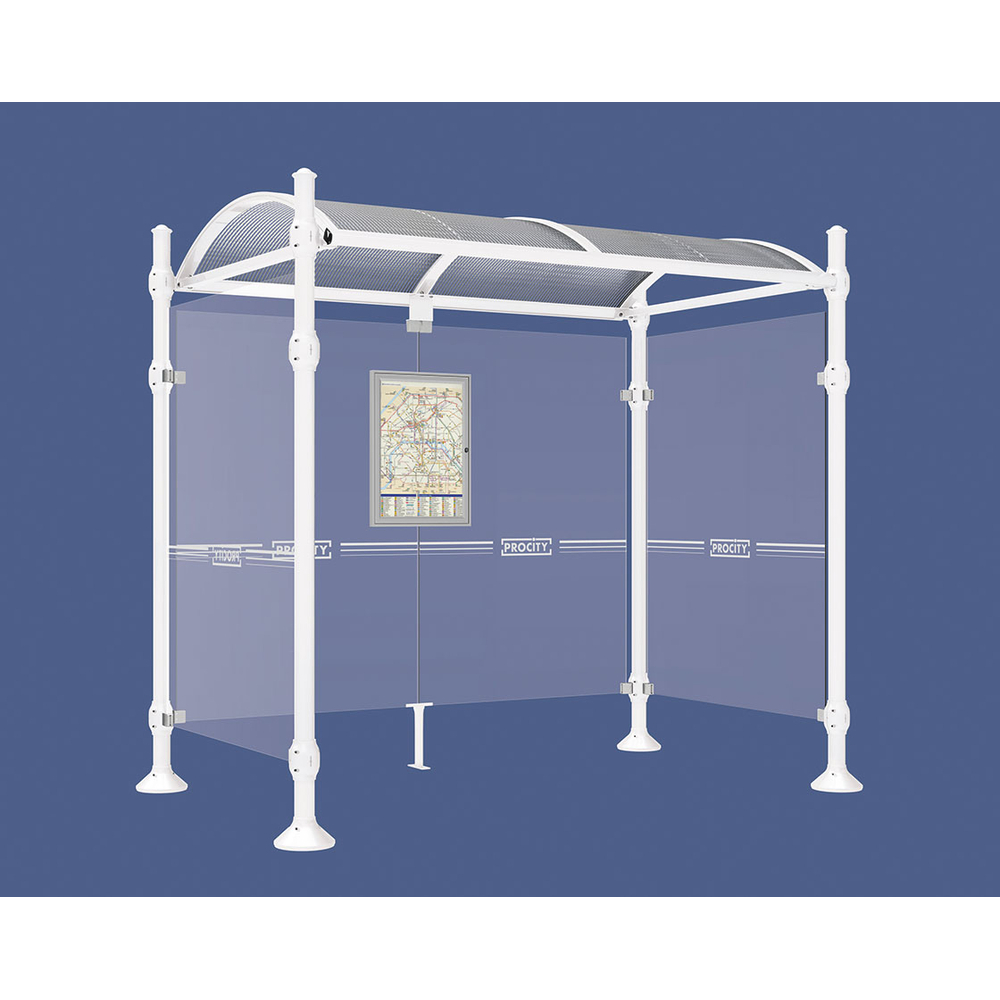 Station bus Province Agora RAL9010 - 2500 mm - deux bardages latéraux - PROCITY - 529312.9010