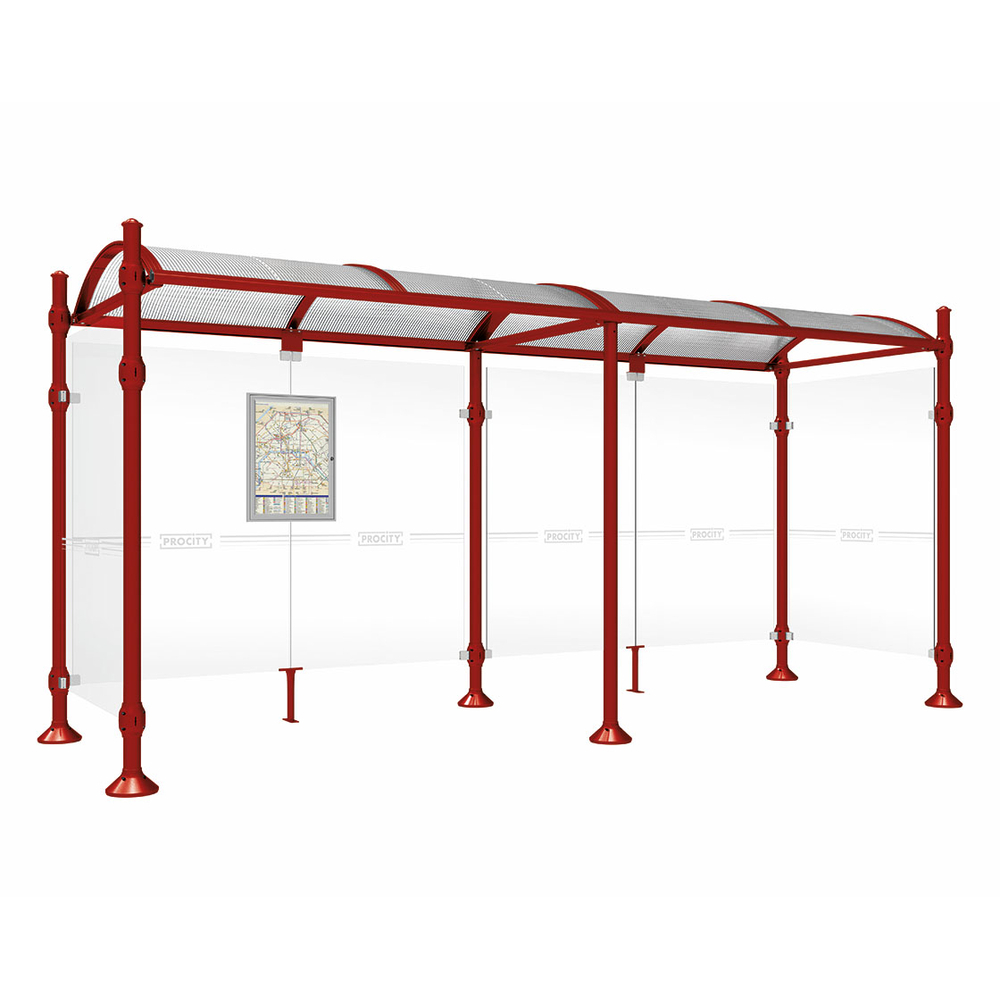 Station bus Province Agora RAL3004 - 5000 mm - deux bardages latéraux - PROCITY - 529313.3004