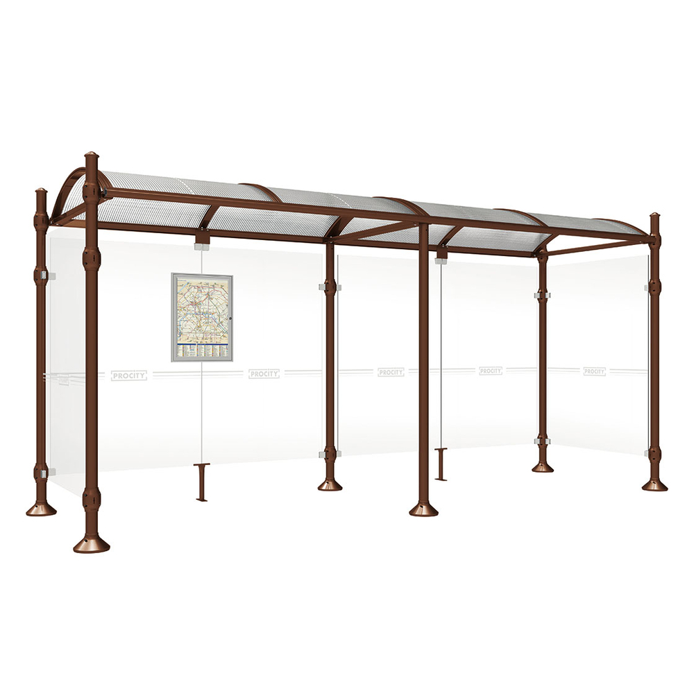 Station bus Province Agora RAL8017 - 5000 mm - deux bardages latéraux - PROCITY - 529313.8017