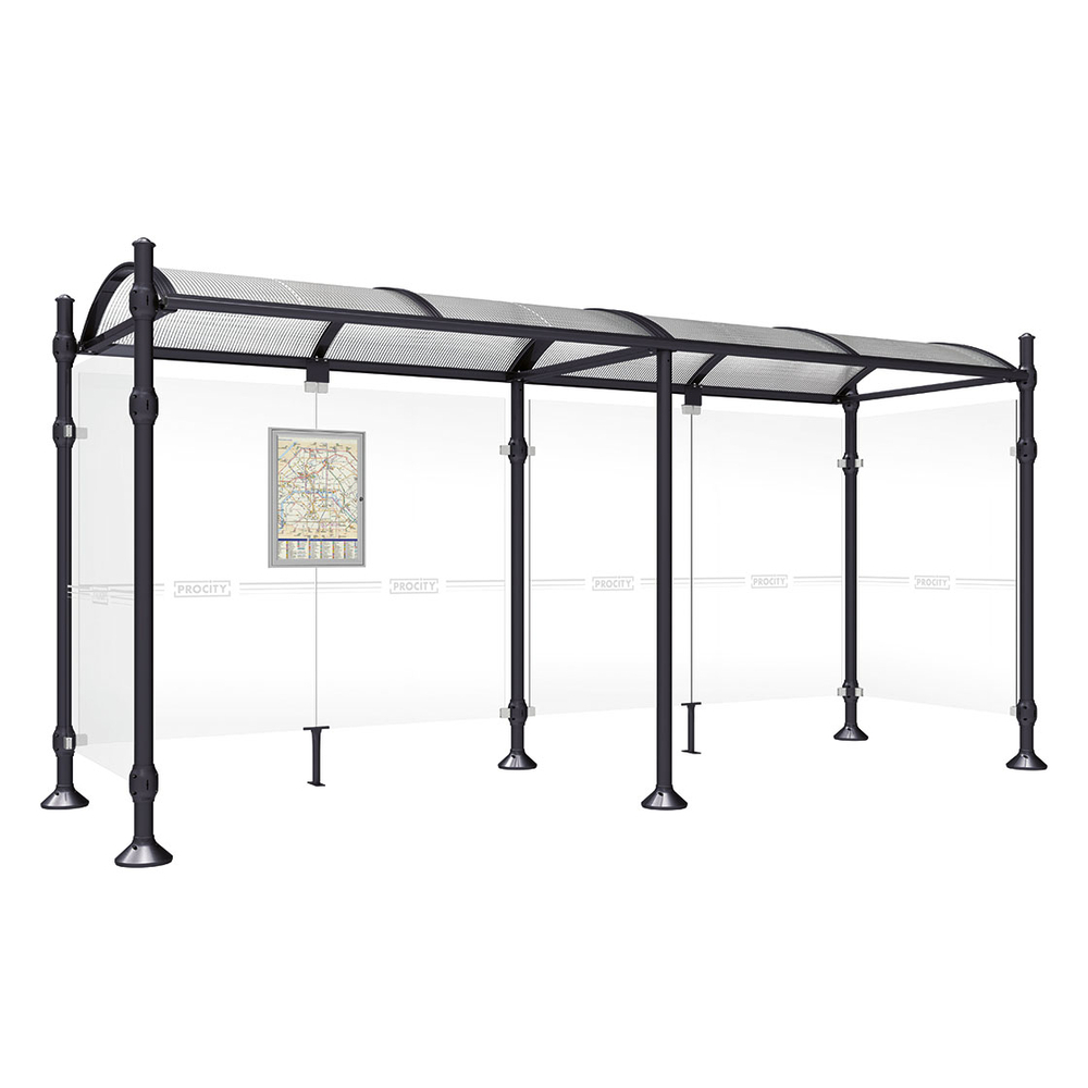 Station bus Province Agora RAL9005 - 5000 mm - deux bardages latéraux - PROCITY - 529313.9005