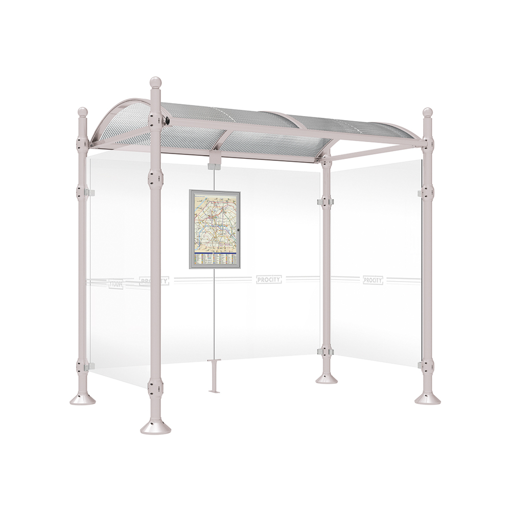 Station bus Province Boule RAL7044 - 2500 mm - deux bardages latéraux - PROCITY - 529314.7044