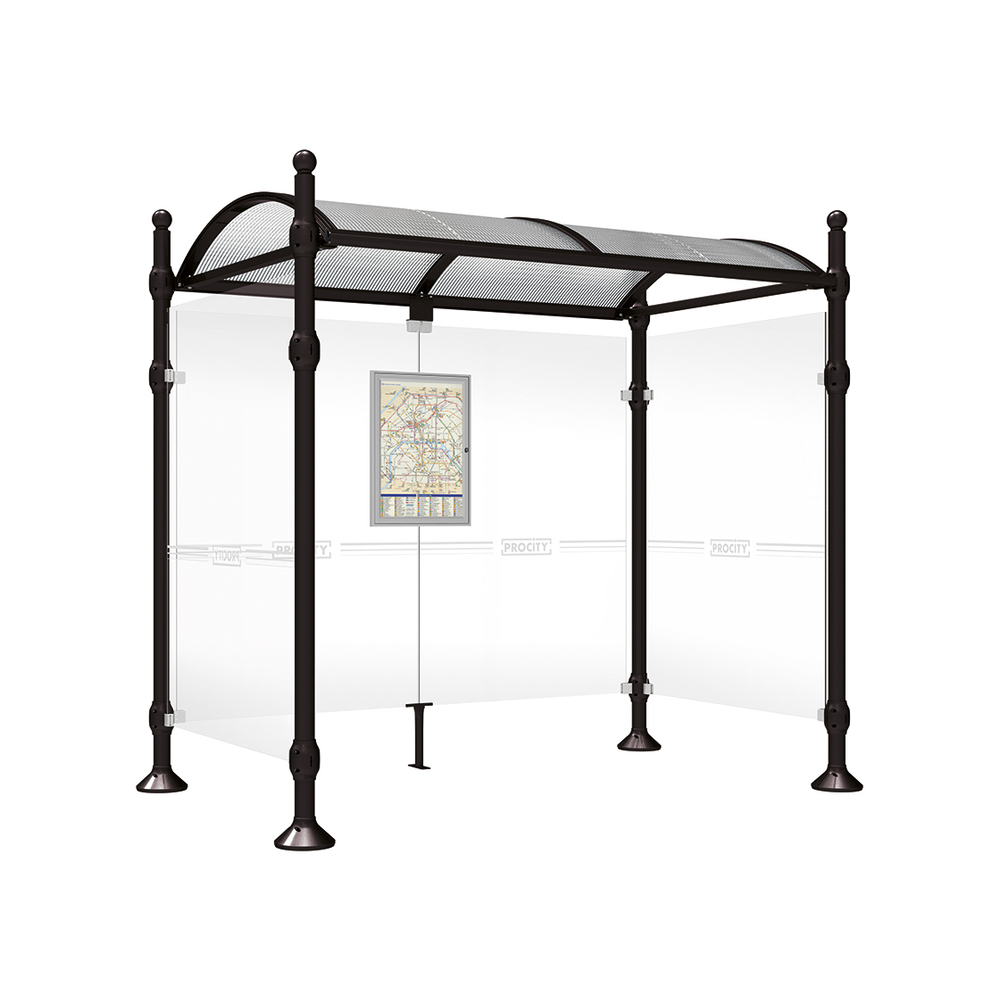 Station bus Province Boule RAL9005 - 2500 mm - deux bardages latéraux - PROCITY - 529314.9005