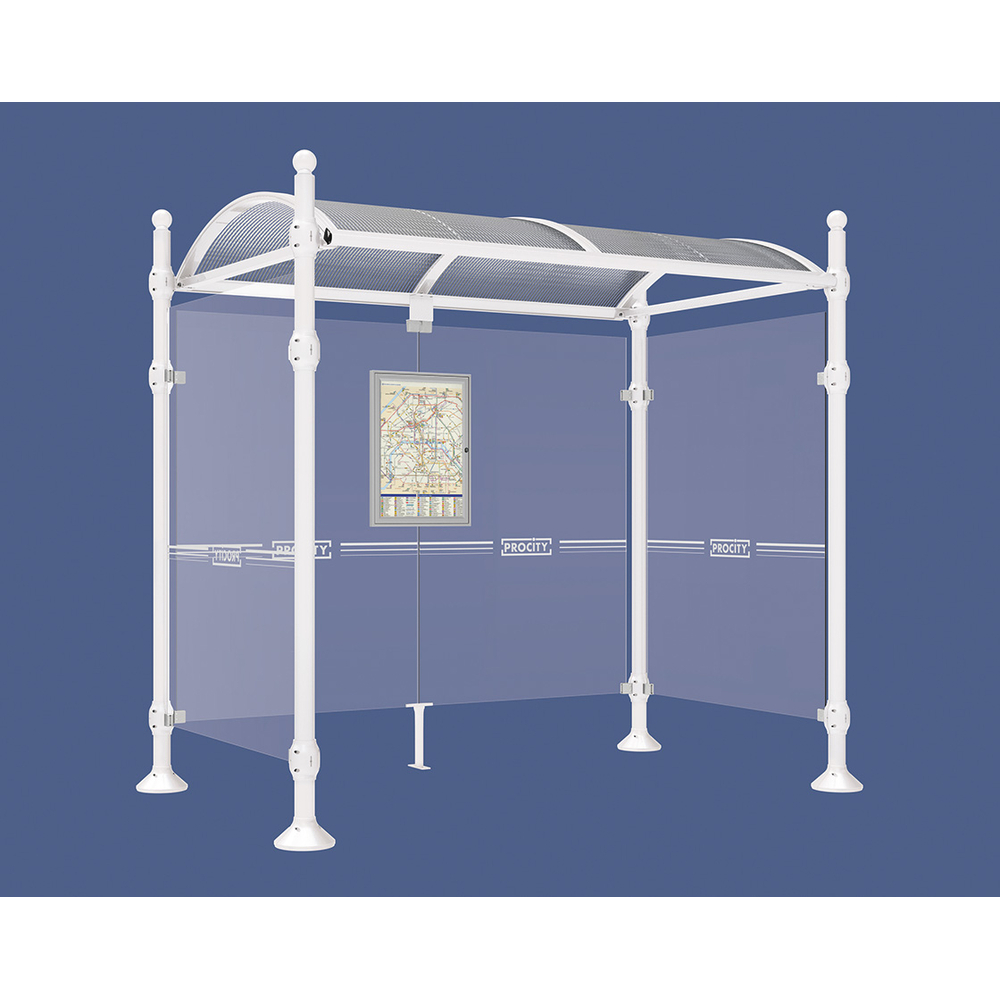 Station bus Province Boule RAL9010 - 2500 mm - deux bardages latéraux - PROCITY - 529314.9010