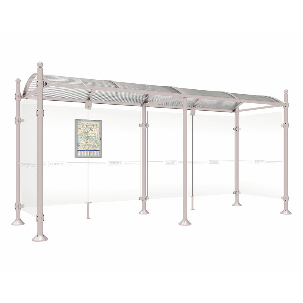 Station bus Province Boule RAL7044 - 5000 mm - deux bardages latéraux - PROCITY - 529315.7044