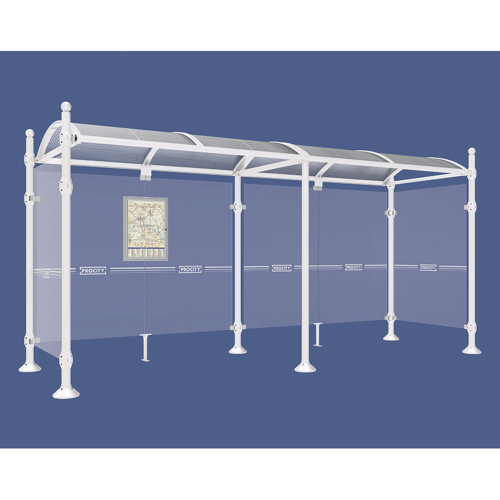 Station bus Province Boule RAL9010 - 5000 mm - deux bardages latéraux - PROCITY - 529315.9010