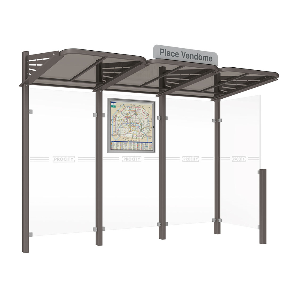 Station bus Conviviale bardages verre Gris PROCITY - 529361.GPRO