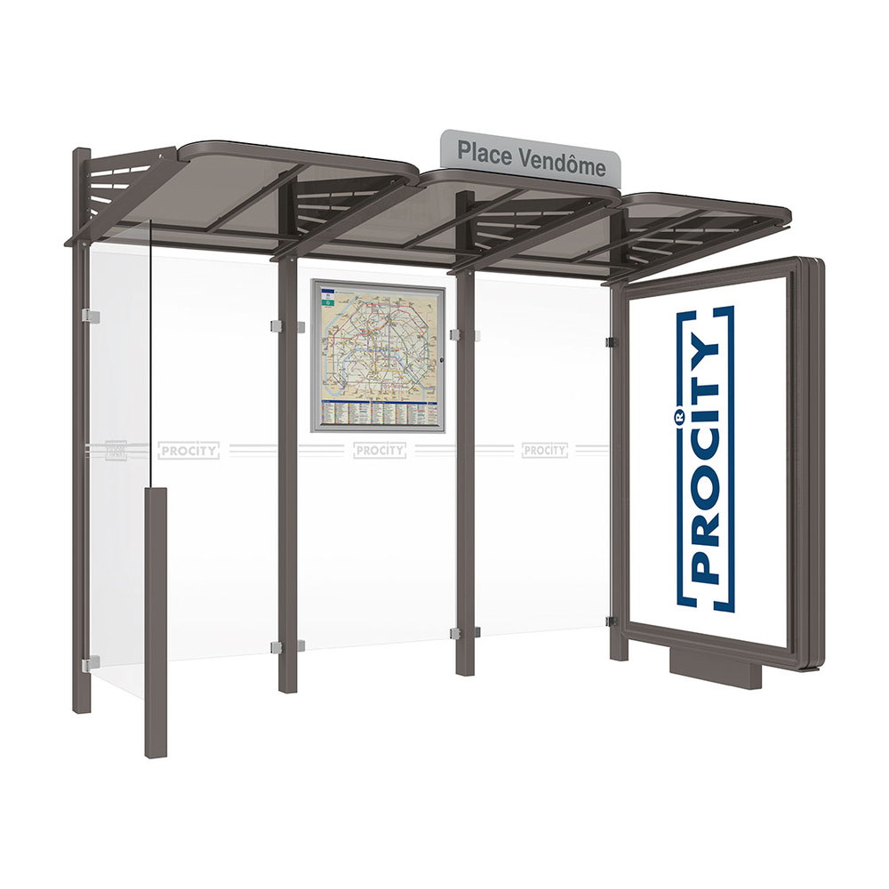 Station bus Conviviale bardages verre Gris PROCITY - 529366.GPRO