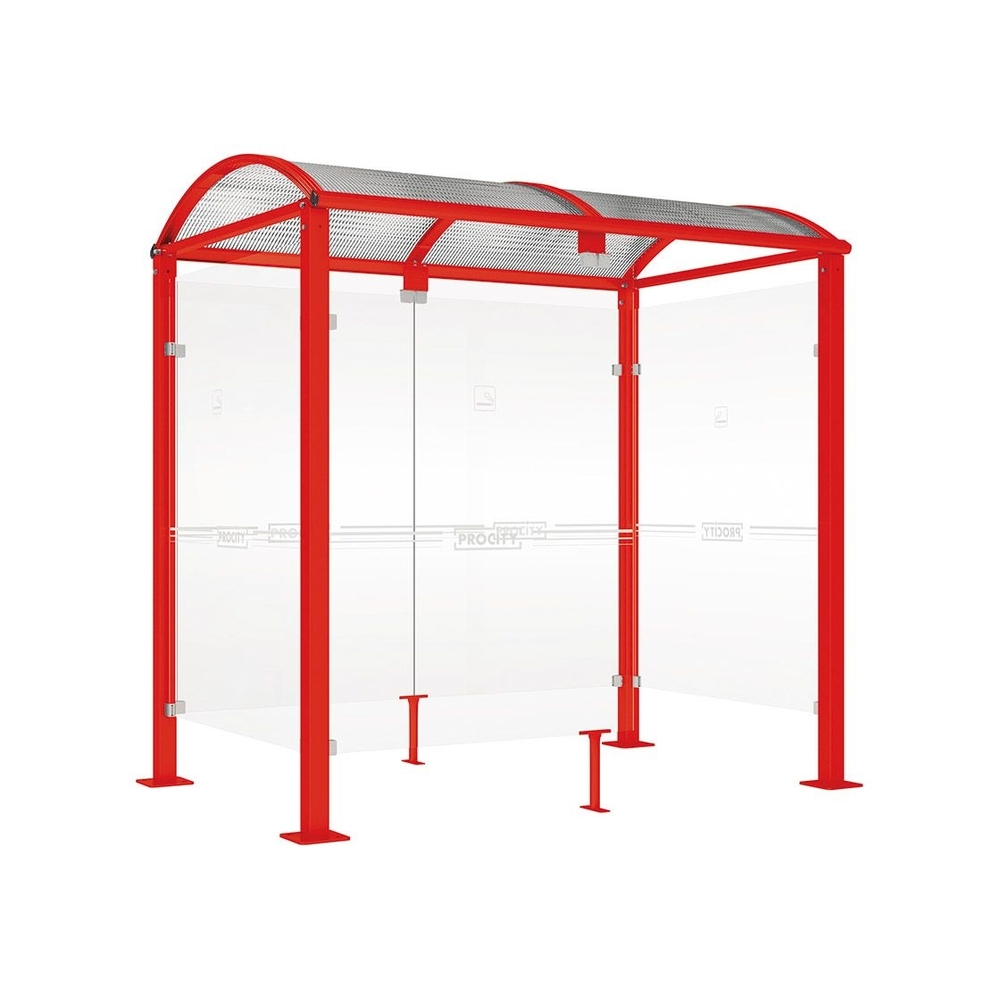 Abri fumeurs Voûte M RAL3020 - 2500 mm - PROCITY - 529370.3020