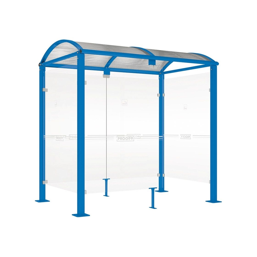 Abri fumeurs Voûte M RAL5010 - 2500 mm - PROCITY - 529370.5010