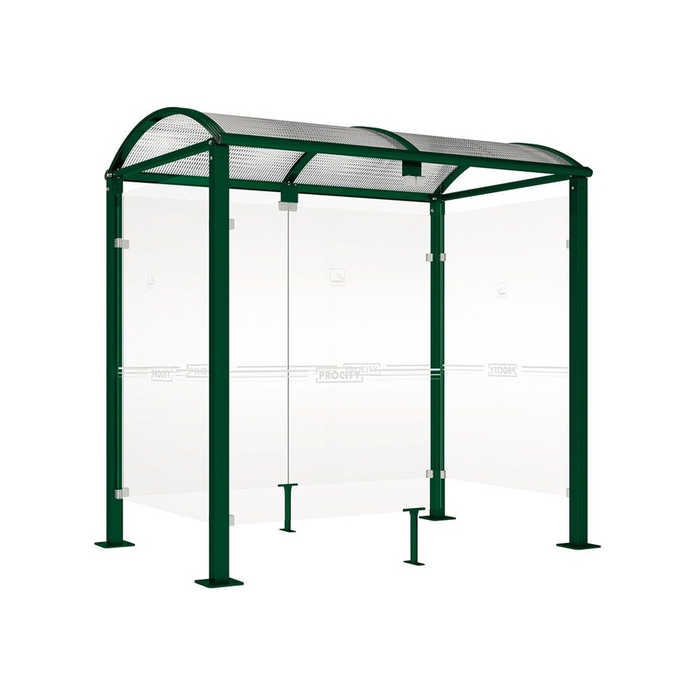 Abri fumeurs Voûte M RAL6005 - 2500 mm - PROCITY - 529370.6005