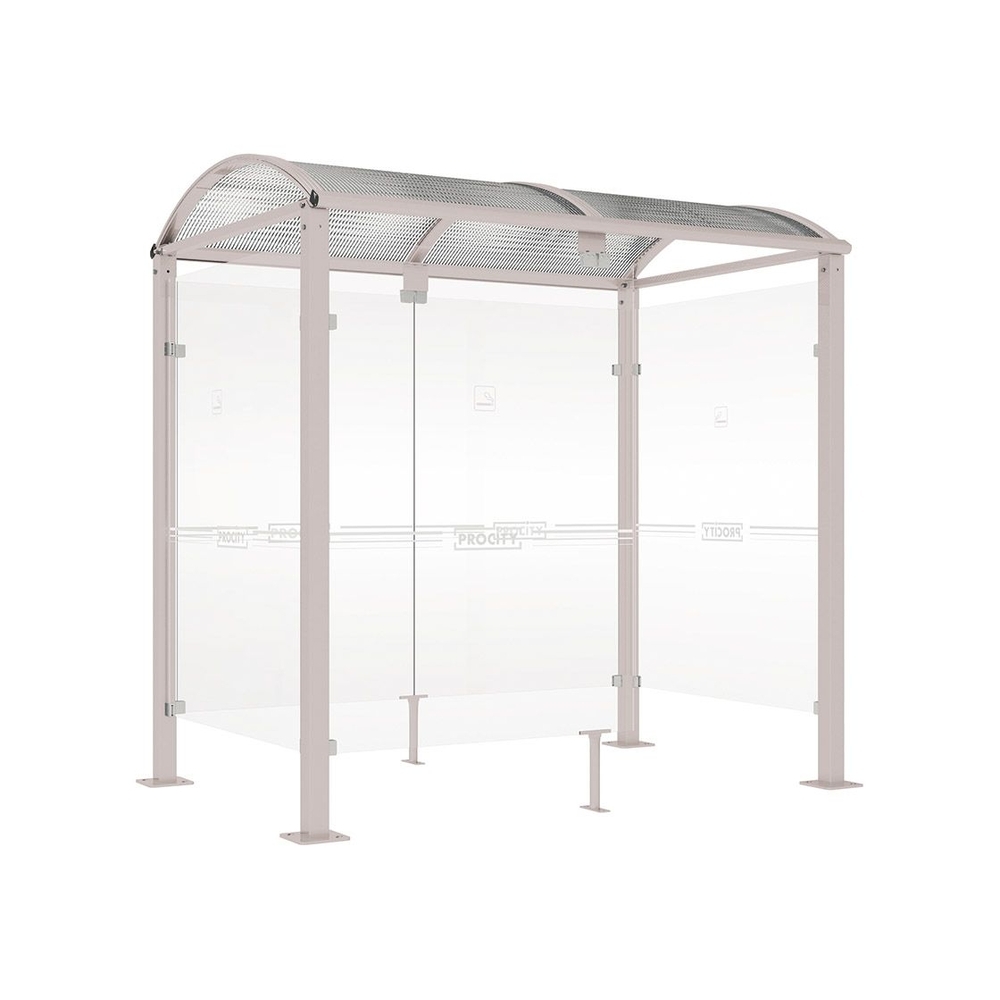 Abri fumeurs Voûte M RAL7044 - 2500 mm - PROCITY - 529370.7044