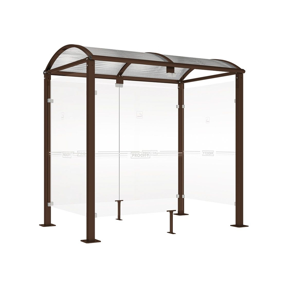 Abri fumeurs Voûte M RAL8017 - 2500 mm - PROCITY - 529370.8017