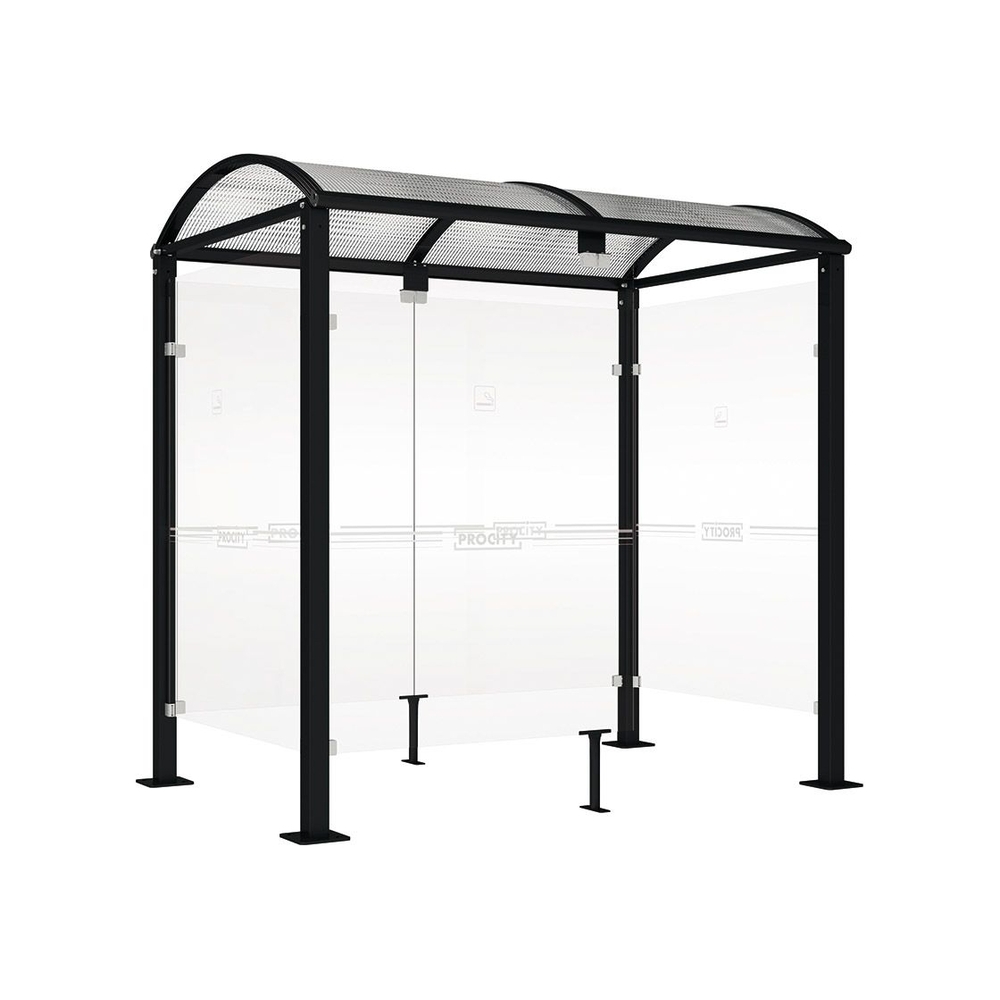 Abri fumeurs Voûte M RAL9005 - 2500 mm - PROCITY - 529370.9005