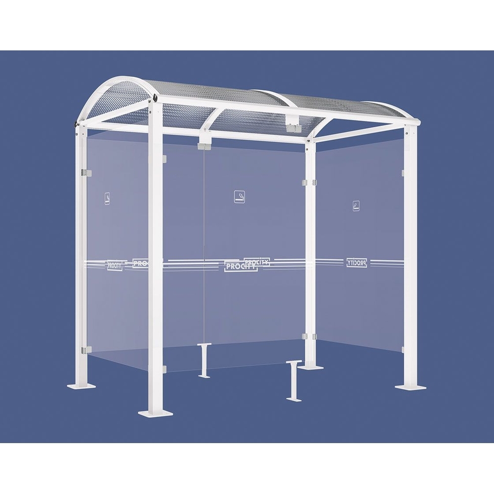Abri fumeurs Voûte M RAL9010 - 2500 mm - PROCITY - 529370.9010