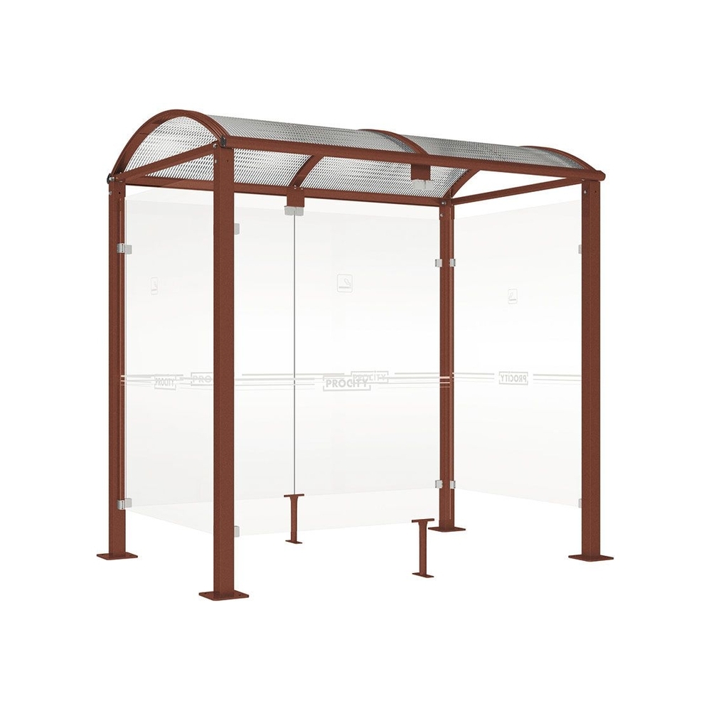 Abri fumeurs Voûte M Aspect Corten - 2500 mm - PROCITY - 529370.S025