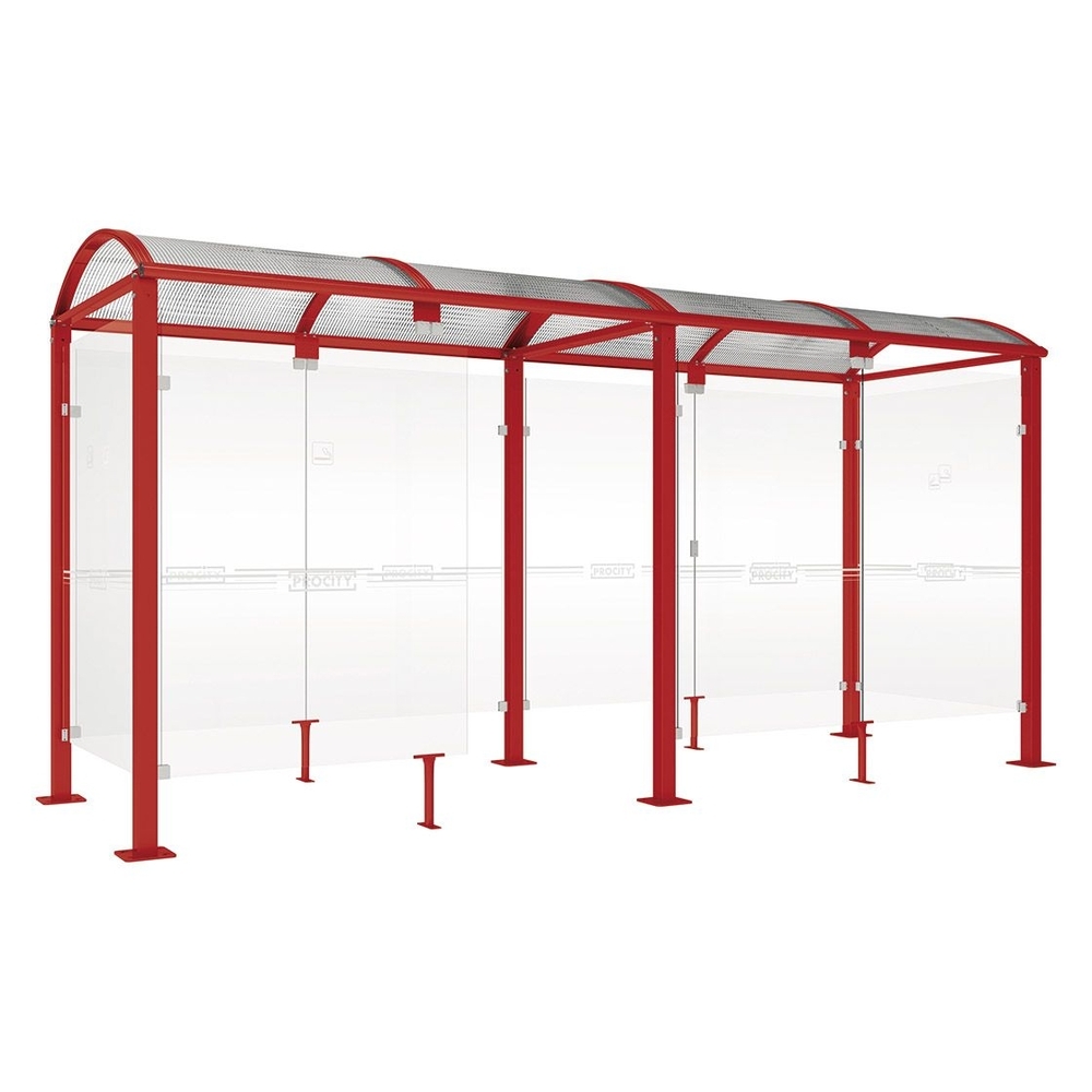 Abri fumeurs Voûte M RAL3004 - 5000 mm - PROCITY - 529371.3004