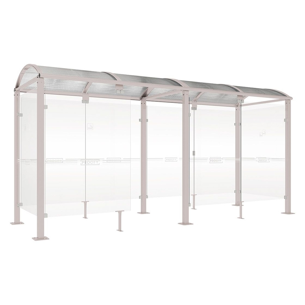 Abri fumeurs Voûte M RAL7044 - 5000 mm - PROCITY - 529371.7044