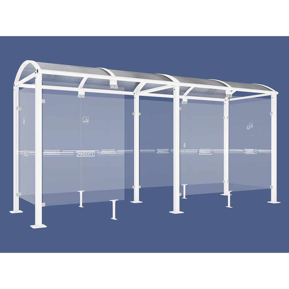 Abri fumeurs Voûte M RAL9010 - 5000 mm - PROCITY - 529371.9010