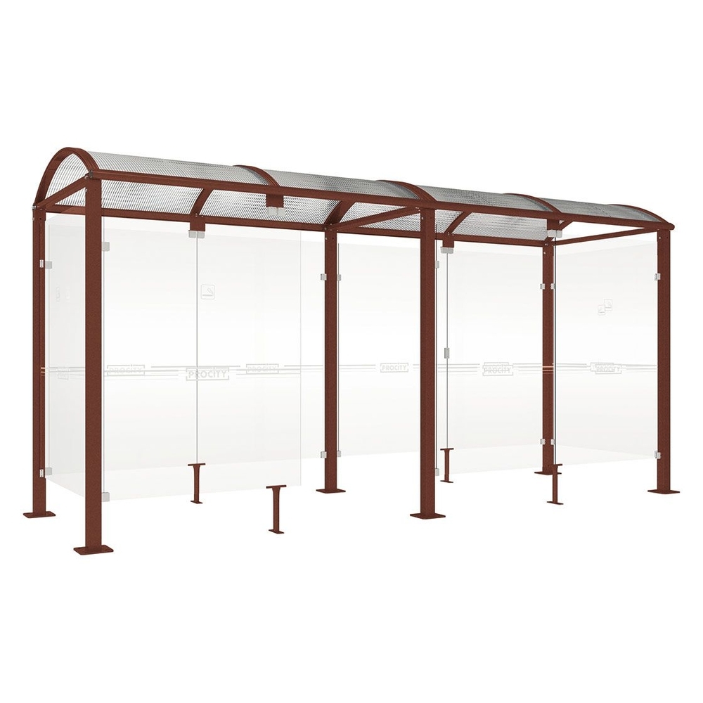 Abri fumeurs Voûte M Aspect Corten - 5000 mm - PROCITY - 529371.S025