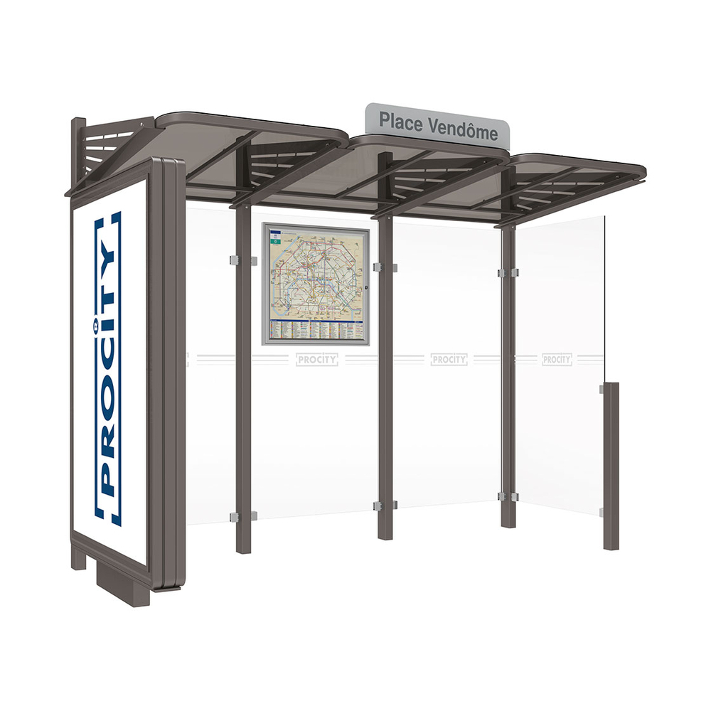 Station bus Conviviale bardages verre Gris PROCITY - 529388.GPRO