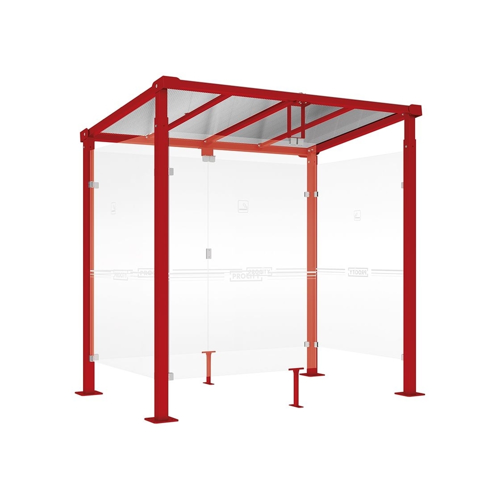 Abri fumeurs Milan RAL3004 - 2500 mm - PROCITY - 529405.3004