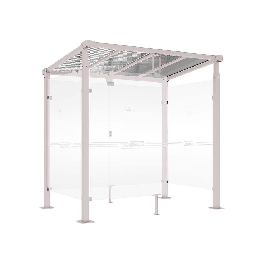 Abri fumeurs Milan RAL7044 - 2500 mm - PROCITY - 529405.7044