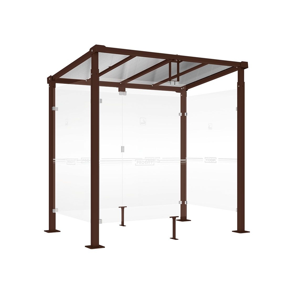 Abri fumeurs Milan RAL8017 - 2500 mm - PROCITY - 529405.8017