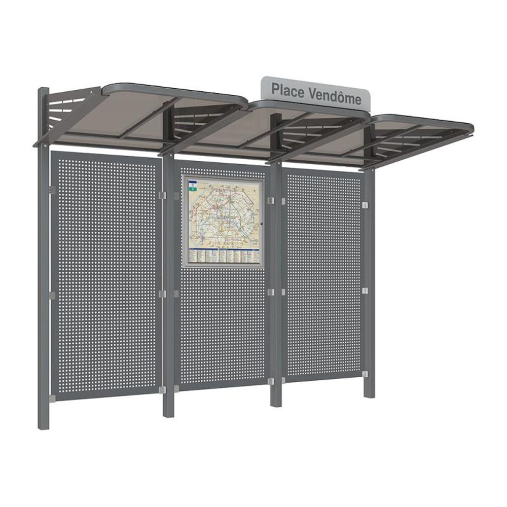 Station bus Conviviale bardages acier Gris PROCITY - 529435.GPRO