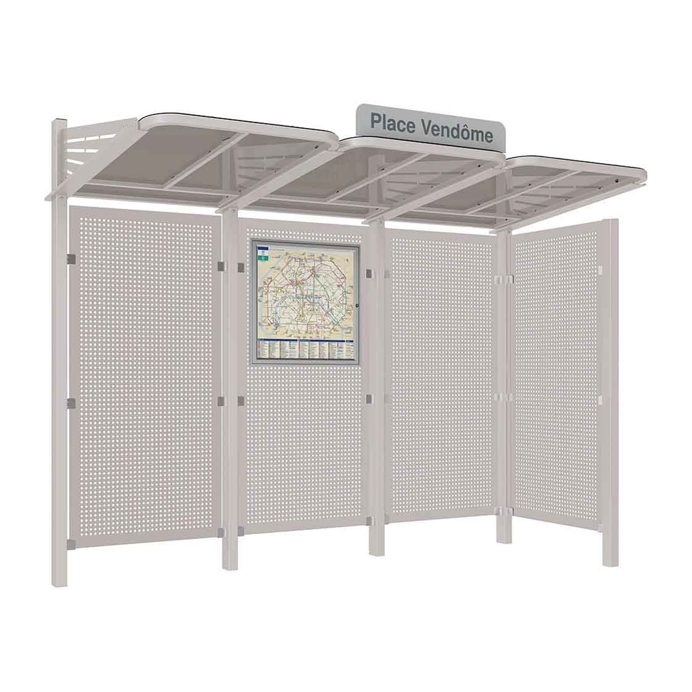 Station bus Conviviale bardages acier RAL7044 - bardage latéral à droite - PROCITY - 529436.7044