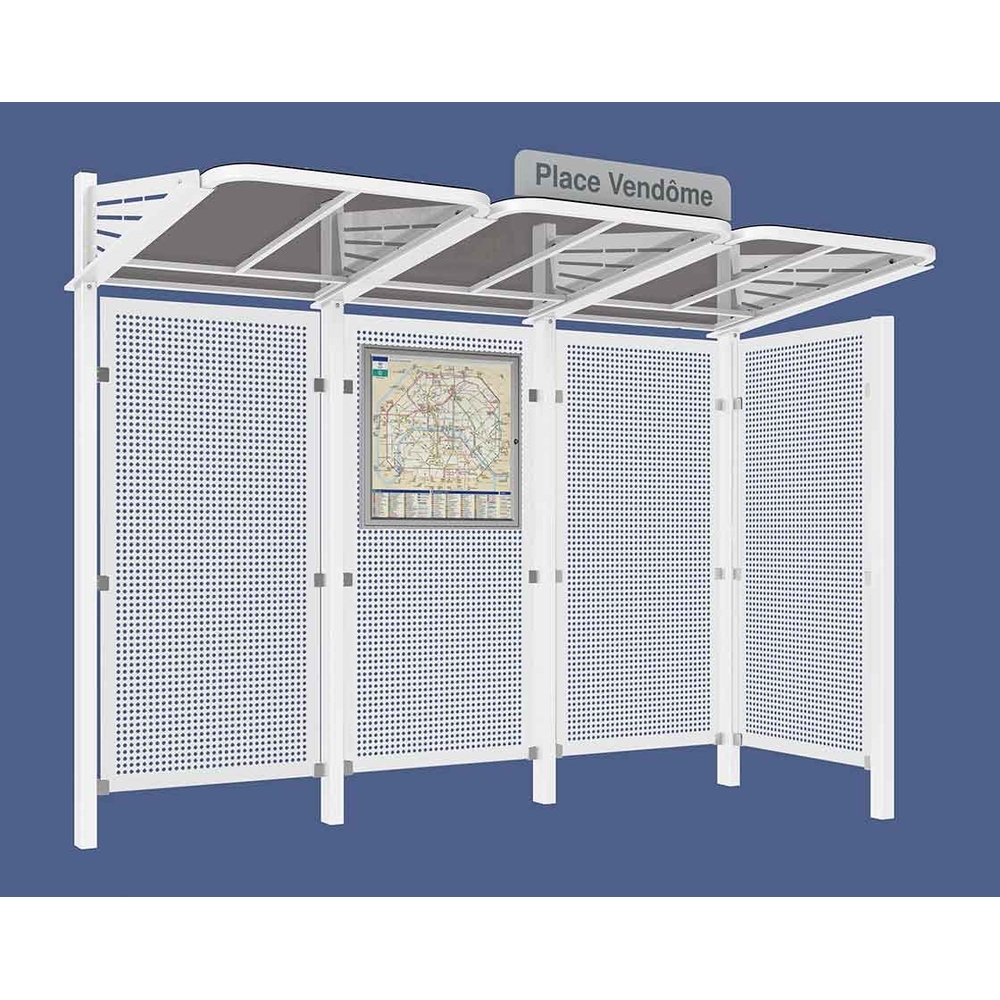 Station bus Conviviale bardages acier RAL9010 - bardage latéral à droite - PROCITY - 529436.9010