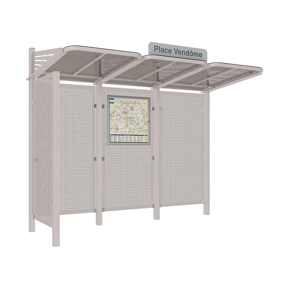 Station bus Conviviale bardages acier RAL7044 - bardage latéral à gauche - PROCITY - 529437.7044