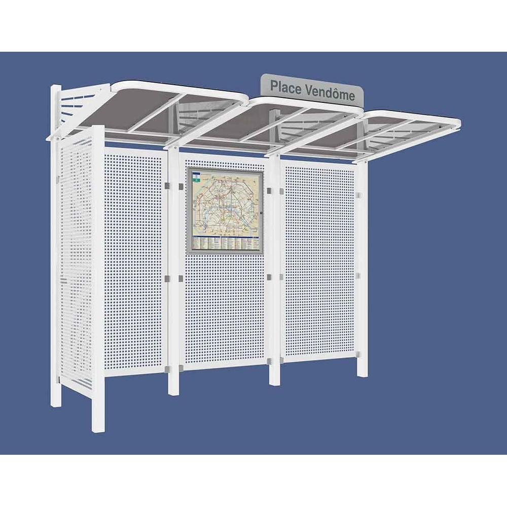 Station bus Conviviale bardages acier RAL9010 - bardage latéral à gauche - PROCITY - 529437.9010