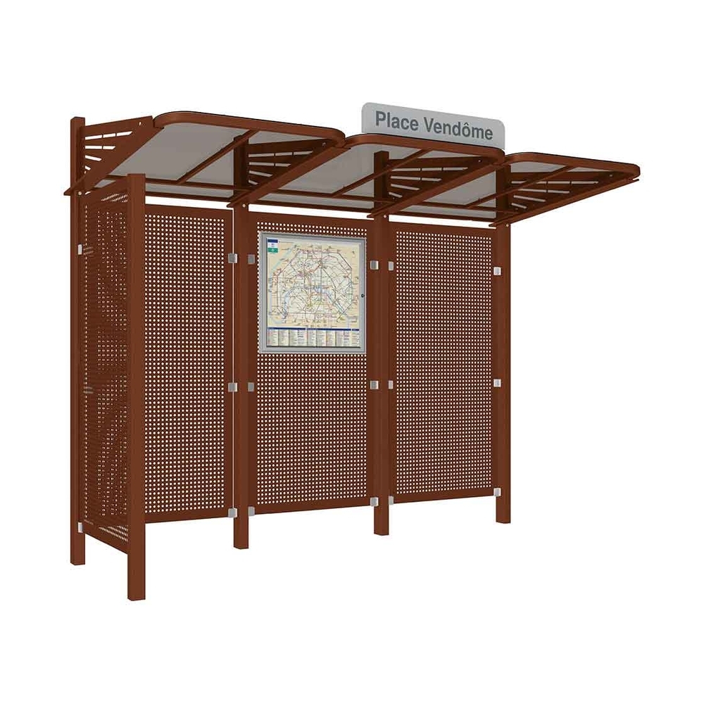 Station bus Conviviale bardages acier Aspect Corten - bardage latéral à gauche - PROCITY - 529437.S025