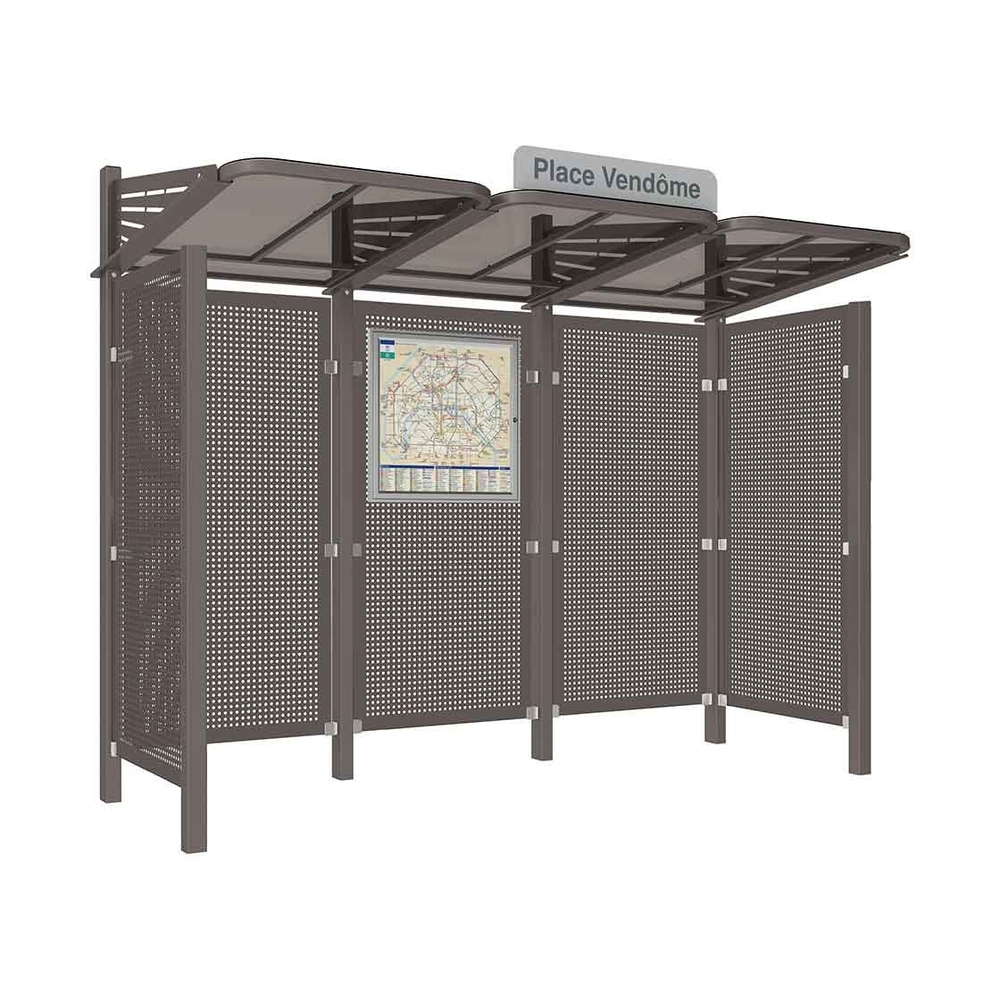 Station bus Conviviale bardages acier Gris PROCITY - 529438.GPRO