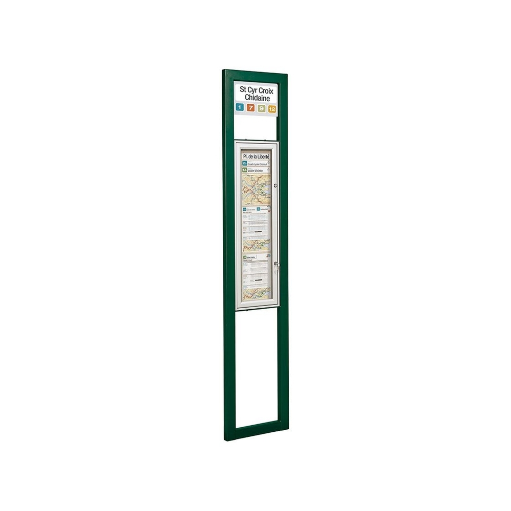 Totem arrêt de bus Milan RAL6005 - Totem simple face - PROCITY - 529440.6005