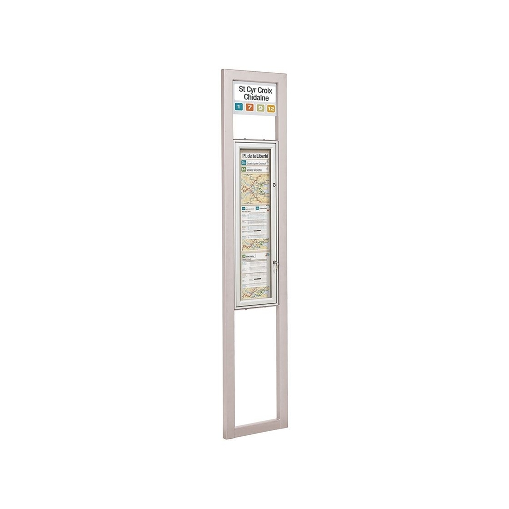 Totem arrêt de bus Milan RAL7044 - Totem simple face - PROCITY - 529440.7044