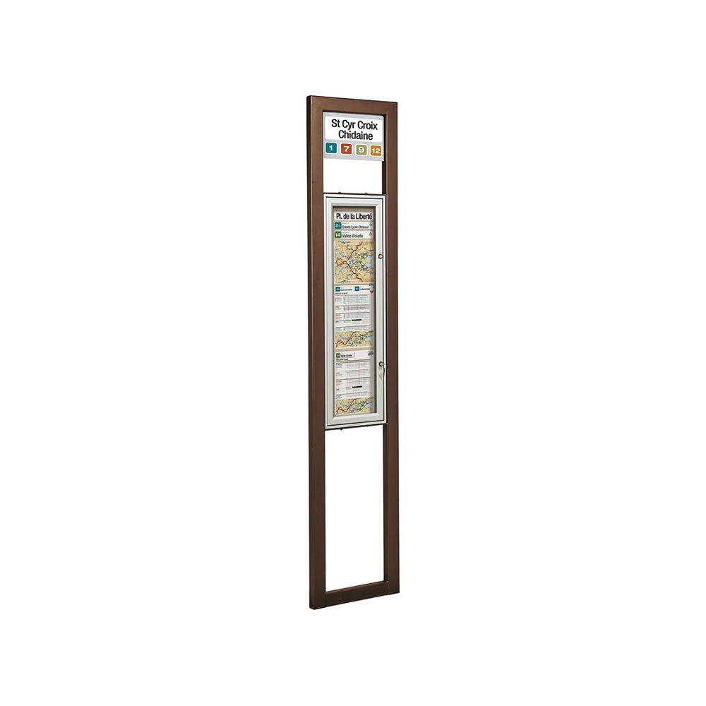 Totem arrêt de bus Milan RAL8017 - Totem simple face - PROCITY - 529440.8017