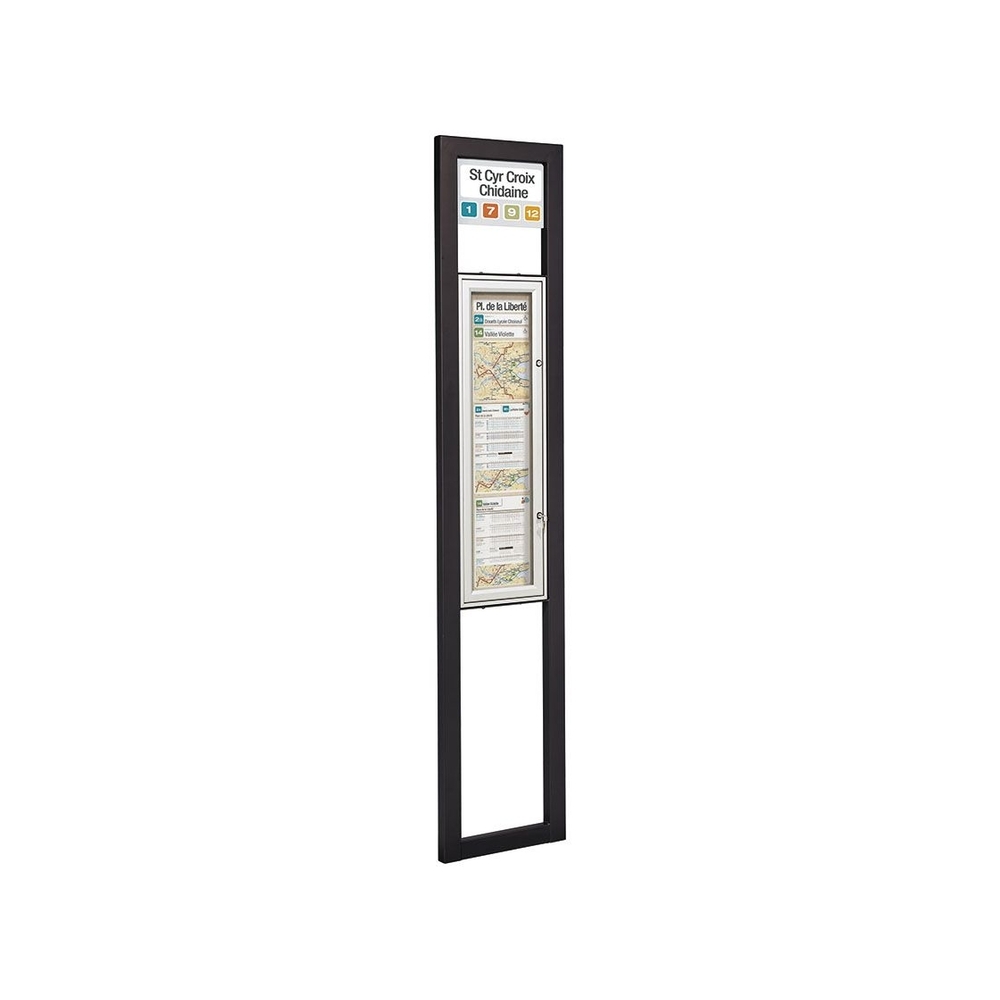Totem arrêt de bus Milan RAL9005 - Totem simple face - PROCITY - 529440.9005