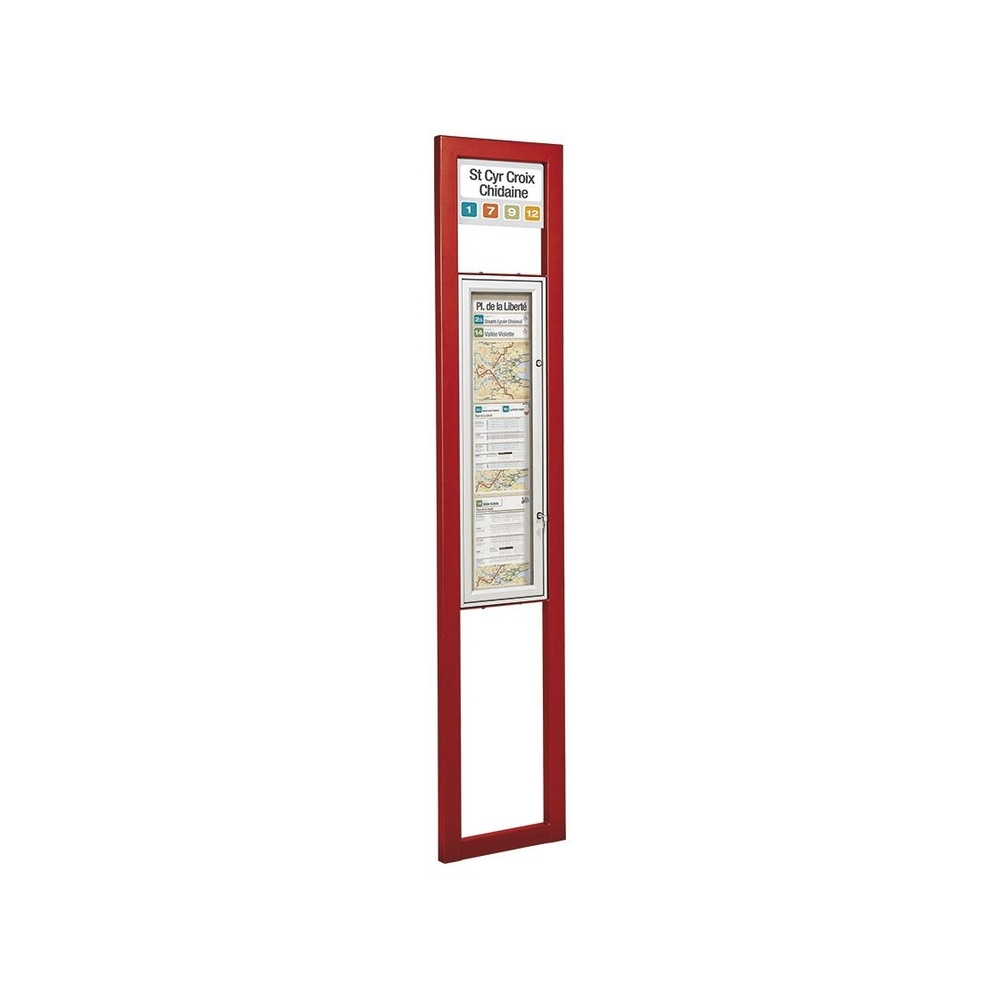 Totem arrêt de bus Milan RAL3004 - Totem double face - PROCITY - 529445.3004